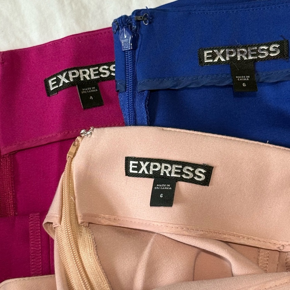 Express Women\'s Shorts Skorts Trio - Blush, Royal Blue, Fuchsia - Picture 2 of 4